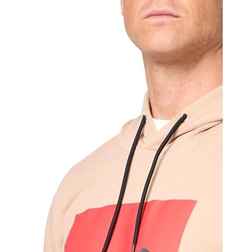 HUGO Men's Regular Fit Square Logo Hooded Jersey Sweatshirt