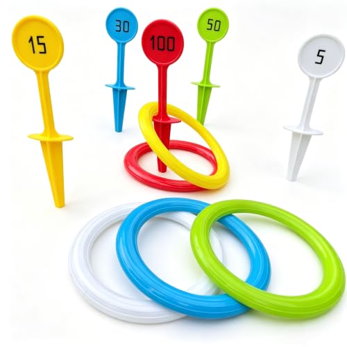 Outdoor Kids Ring Toss Game Set - Colorful Lawn Play for Ages 3+