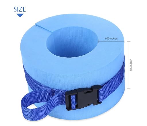 2 Pcs Foam Swimming Aquatic Cuffs Fitness Exercise Workout Ankles Arms Belts with Quick Release Buckle Swim Fitness Training Floats Sleeves Kids Float Discs Swim Ankle Bands Water Aerobics Float Ring