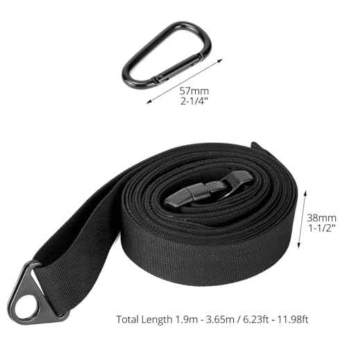 QWORK 4 Pack Heavy-Duty Kayak Wall Hanging Storage Strap - Adjustable 74" Nylon Strap for Kayaks, SUP Paddle Boards, Canoes, Surfboards, & Snowboards