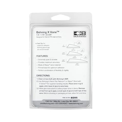 Bohning X Vane, 2.25" Hunting, 3D, Target Vane, Black, 100pk