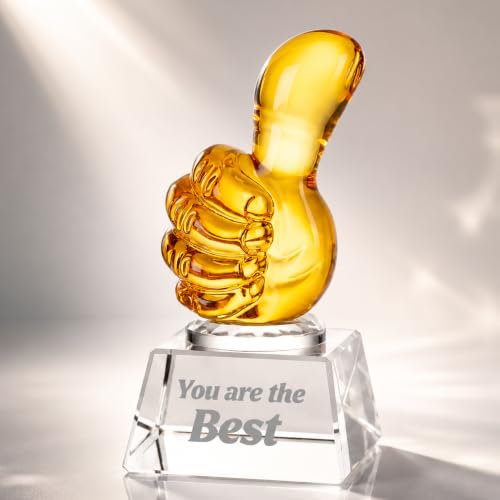 You Are The Best Gold Crystal Thumbs Up Award Trophy - Appreciation Gift