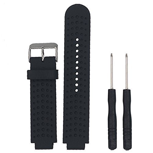 Silicone Watch Band for Garmin Forerunner 25 Large - Black/Blue