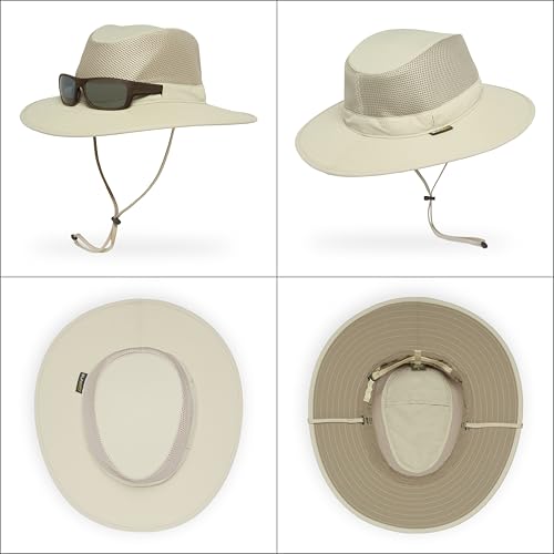 Medium Dark Khaki Sunday Afternoons Charter Breeze Hat - UPF 50+ Sun Protection, Ventilated with Sunglass Lock & Floatable Feature