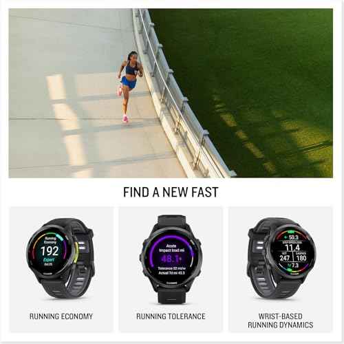 Garmin¢ç Forerunner¢ç 970, Premium GPS Running and Triathlon Smartwatch, AMOLED Display, Built-in LED Flashlight, Carbon Gray DLC Titanium with Black Case and Black/Translucent Whitestone Band