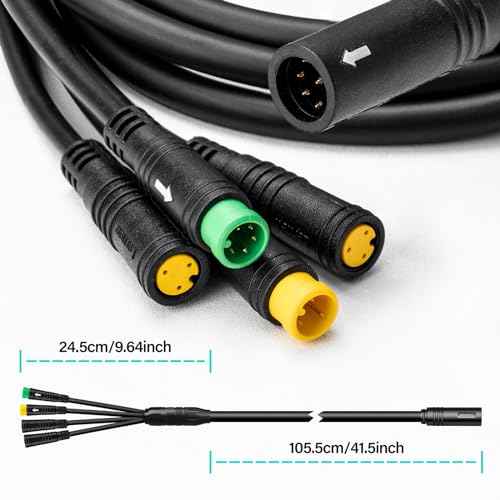 Ebike Wiring Harness for BAFANG BBS01B BBS02B BBSHD Motors - Waterproof 51in Cable