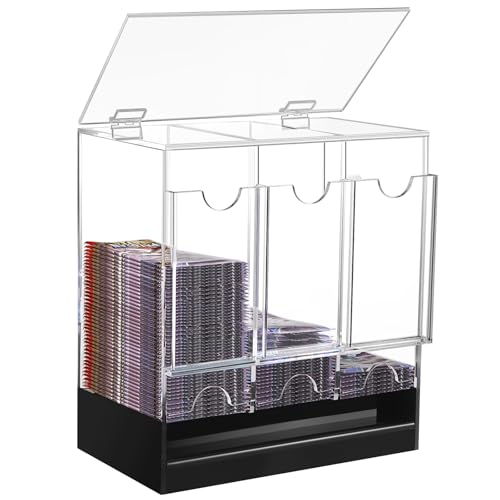 CHEPULA 3-Slot Flip Top Booster Pack Dispenser Acrylic Card Organizer