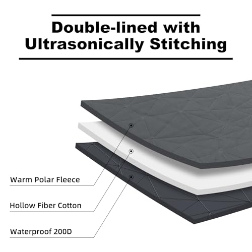 Black Large Waterproof Outdoor Blanket 80" x 58" | Thick 350 GSM Fleece, Windproof