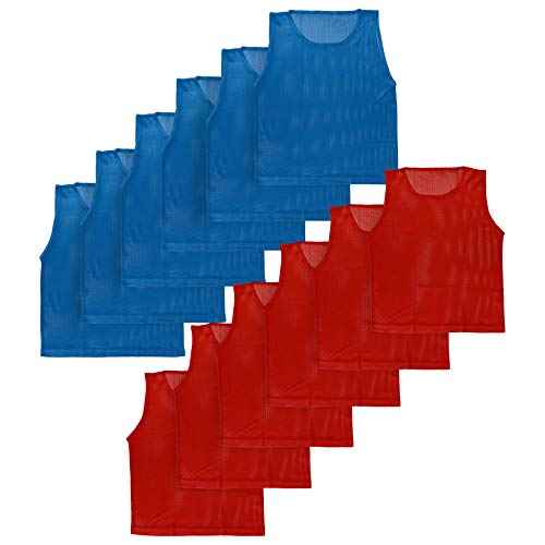 LITEMESH Pinnies (Set of 12/24 Practice Vests) Youth Pinnies, Pennies for Sports Youth, and Scrimmage Vests