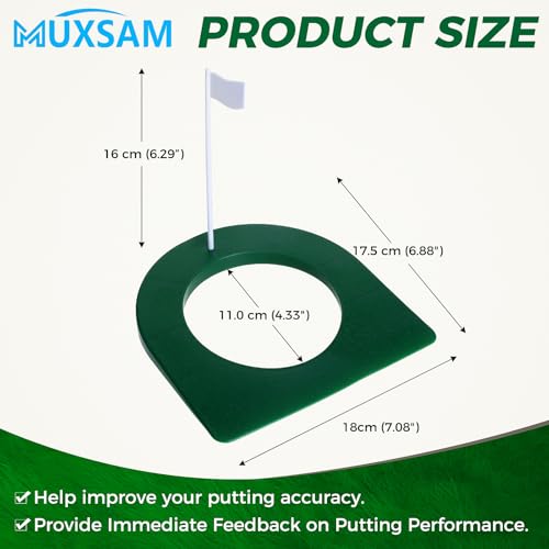 Golf Putting Cup with Flag 2Pcs Set - Indoor & Outdoor Practice Holes for Kids & Adults