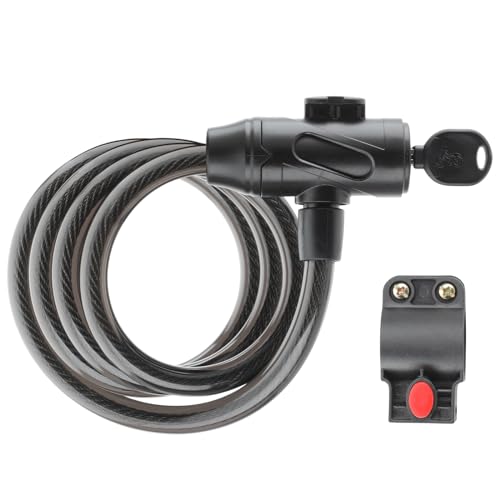Gotrax LockGuard Scooter Locks, 4 Feet Bike Locks Cable, Heavy Duty Anti Theft Bicycle Lock with Mounting Bracket and 2 Keys, Cable Lock Suitable for Scooters and Bikes (Key Lock)