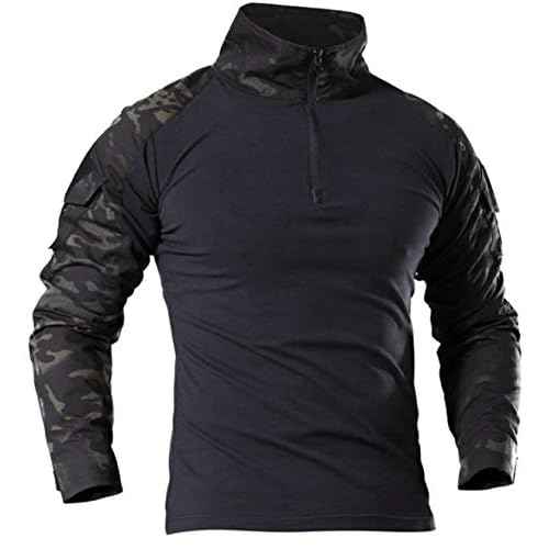 HARGLESMAN Men's Tactical Military Suits Long Sleeve Fitting Amry Uniforms Combat Shirt and Pants with Knee Pads