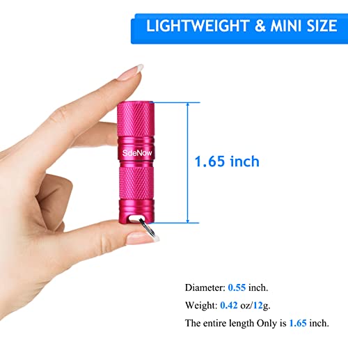 Mini Rechargeable Waterproof Keychain Flashlight - 200 Lumens, Red