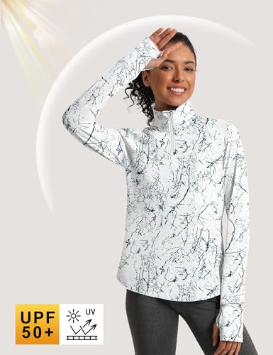 IECCP Long Sleeve Sun Protection Shirt for Women UPF 50+ with 1/4 Zip - Medium Black Interlaced Lines