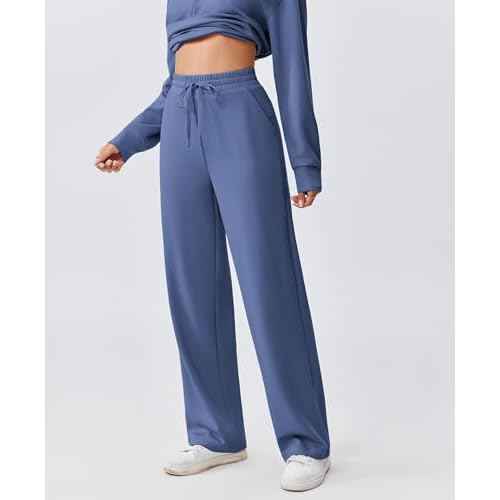 PINSPARK 2 Piece Sets for Women 1/2 Zip Sweatsuit Loose Fit Sweatshirt Straight Leg Pants 2025 Matching Outfit Fall Tracksuit