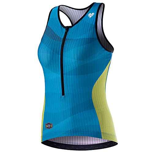 MY KILOMETRE Womens Triathlon Top Tri Singlet Racerback Performance Triathlon Top with Back Pockets