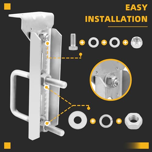 8-Inch Galvanized Boat Trailer Bunk Brackets with Swivel Top - Fits 3" Crossmembers