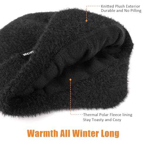 Wmcaps Fleece Lined Beanie with Earflap, Warm Thermal Knit Winter Hats for Men Women£¬Outdoor Stocking Cap