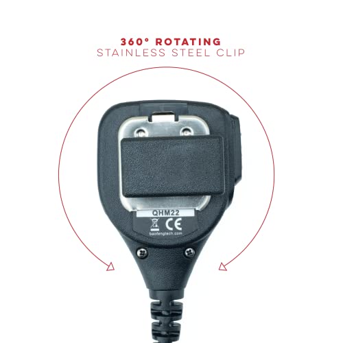 Weatherproof Heavy Duty IP54 Speaker Microphone Pack of 2 - Shoulder Mic for Baofeng Kenwood & More - Single Variant