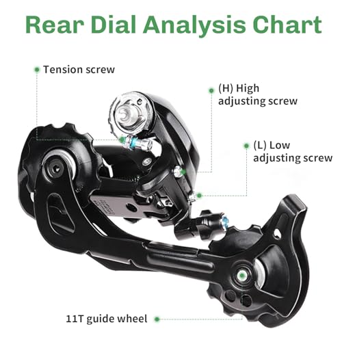 9 Speed Bike Rear Derailleur Altus RD-M370 SGS - Direct Mount, 11T Pulleys, 45T Capacity