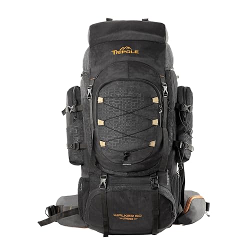 Tripole Walker Pro Internal Frame Rucksack for Trekking and Hiking (Black, 60)