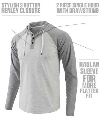 Men's Lightweight Oatmeal Heather Gray Hoodie Sweatshirt - Large Casual Athletic