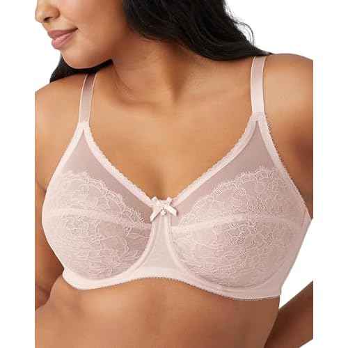 Wacoal Women's Retro Chic Unlined Mesh Full Coverage Underwire Bra, 855186