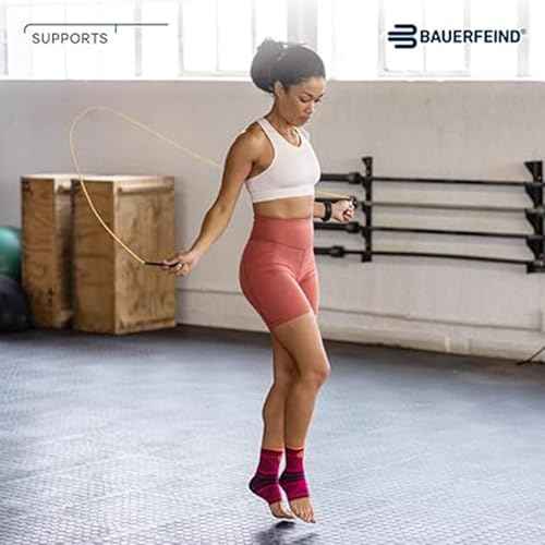 Bauerfeind Sports Ankle Support Dynamic - Ankle Compression Sleeve for Freedom of Movement - 3D AirKnit Fabric for Breathability - Premium Quality & Washable (M, Rivera)