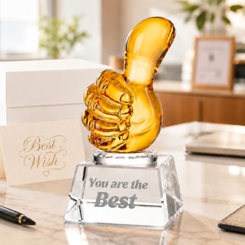 You Are The Best Gold Crystal Thumbs Up Award Trophy - Appreciation Gift