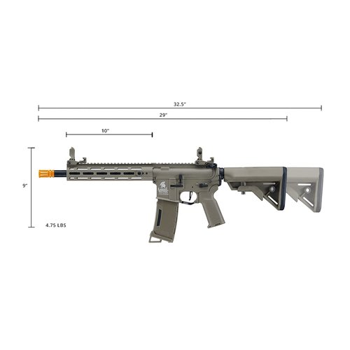 Lancer Tactical Gen 3 Lightweight Durable Polymer M4 Airsoft MLOK AEG w/High Speed Mid Cap with Programmable Fast Trigger (ETU & MOSFET)