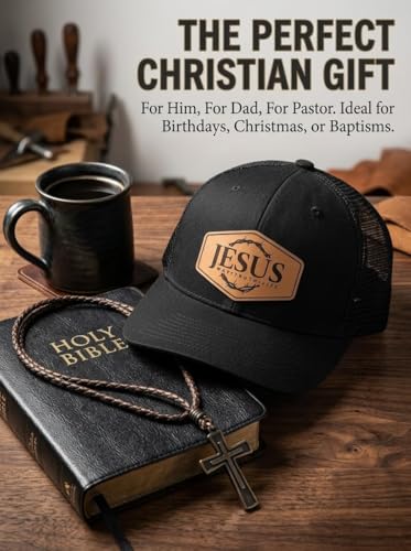 Leather Trucker Hat for Men & Women - Jesus-Black Variation