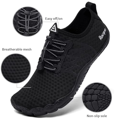 Racqua Water Shoes Quick-Dry Swim Shoes Breathable Lightweight Beach Shoes Pool Barefoot Aqua for Women Men