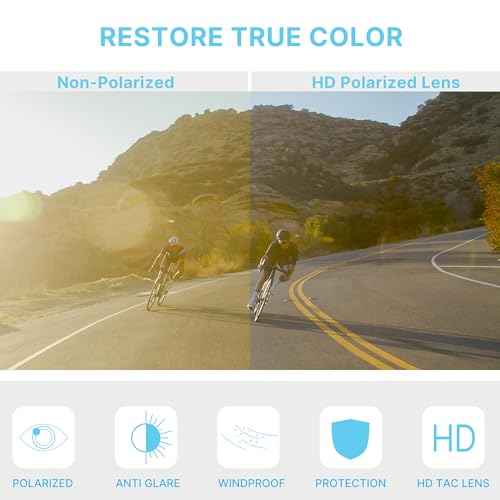 Cycling Glasses Polarized Sports Sunglasses for Men Women Youth Baseball Running Driving Golf