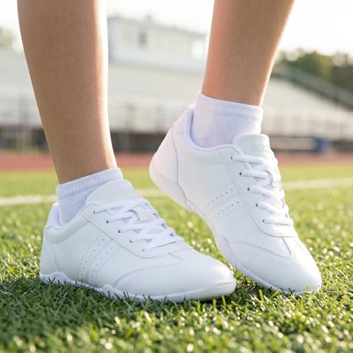 Girls White Cheerleading Dance Shoes - 4 Big Kid / White 2116-Girls - BAXINIER