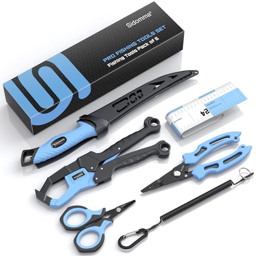 Complete Fishing Tool Kit with Pliers, Knife, Fish Gripper, Scissors & Ruler