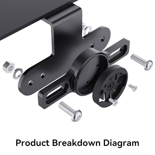 DDJ Bike Cargo Rack Mount, Compatible with Garmin Varia RTL515, RTL510, RVR315, Magene L508, for (60-85mm) 2.36-3.34 Inch Bicycle Rear Racks, Made of Durable Steel and ABS, with Installation Tools