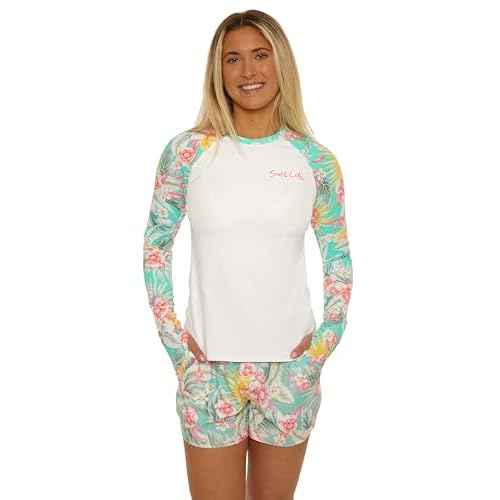 Salt Life Women's Rash Guard Top, Long Sleeve, UPF 50+, Uv Sun Protection, Beach Cover Ups