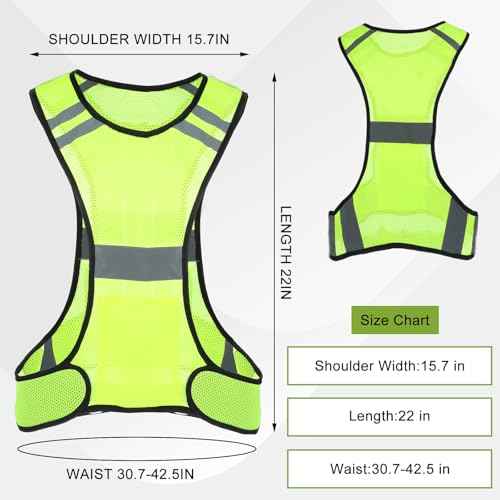 Reflective Running Vest High Visibility Running Gear with Large Pocket Night Lightweight Reflective Safety Vest