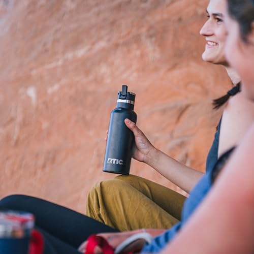 RTIC 20oz Water Bottle with Ceramic Lining - Black, Travel Insulated Bottle