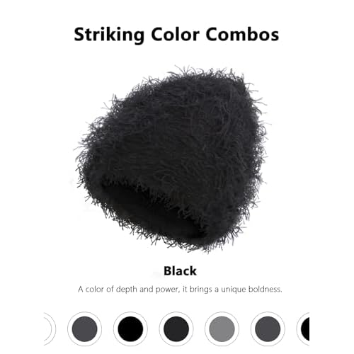 Distressed Beanie, Fuzzy Shiesty Yeat Warm One Size for Men Women Winter Fashion Knit Cap