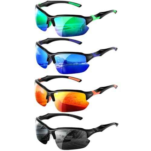 4 PACK Polarized Sport Sunglasses for Women Men UV Protection,Running Cycling Fishing Sunglasses Outdoor