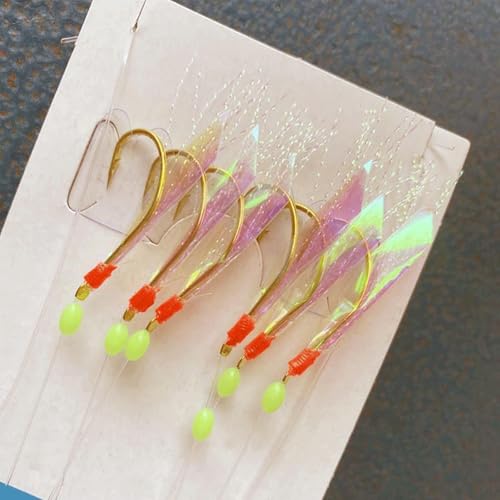 36-Piece Luminous Sabiki Fishing Rigs with Sharp Hooks for Saltwater & Freshwater
