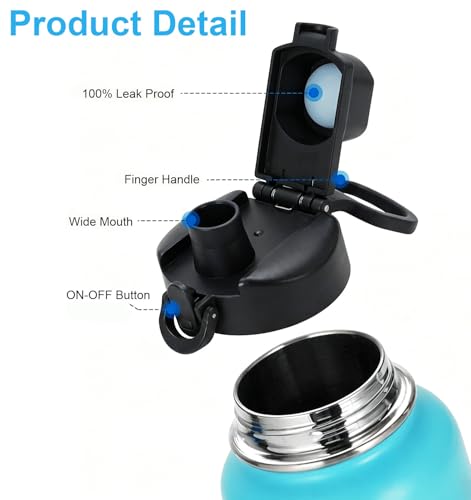 Auto Spout Lid for Bubba Trailblazer 24 32 40 oz & Bubba Flo Kids 16 oz Water Bottles - Replacement Cap (2 pcs) - Variation 2