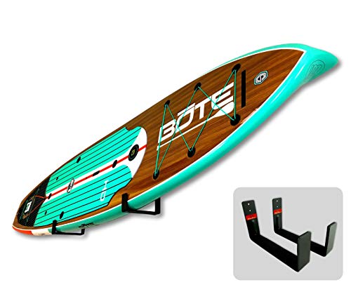 Paddle Board Wall Mount Rack - Felt Padded, Holds 50 lbs, Modern SUP Storage