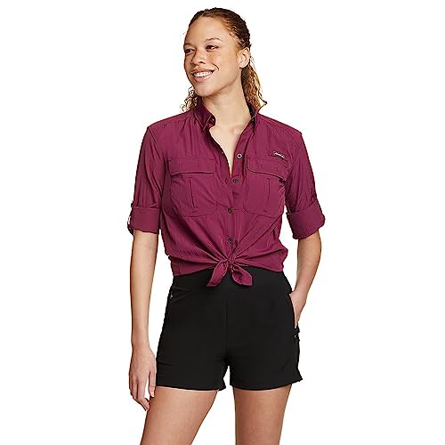 Eddie Bauer Women's UPF Guide Long-Sleeve Shirt, Port, X-Small