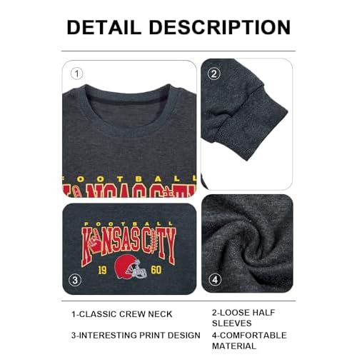 UNIQUEONE Game Day Sweatshirt Women Football Sweatshirts Football Mom Hoodie Touchdown Shirt Casual Crewneck Pullover