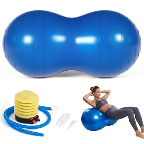 Blue Peanut Exercise Ball for Kids Therapy & Fitness 90x45cm with Pump