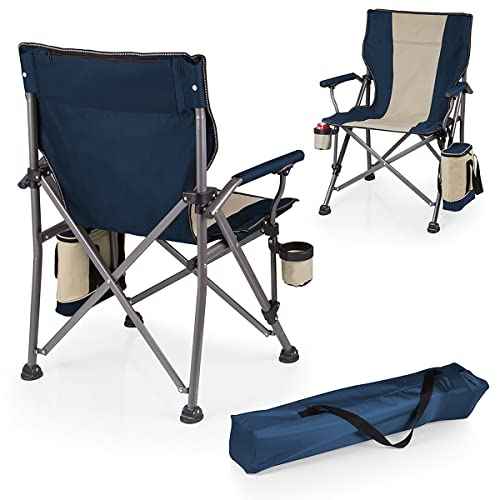 PICNIC TIME Outlander XL Camping Chair with Cooler, Heavy Duty Beach Chair, Outdoor Chair, 400 lb weight capacity, (Blue)