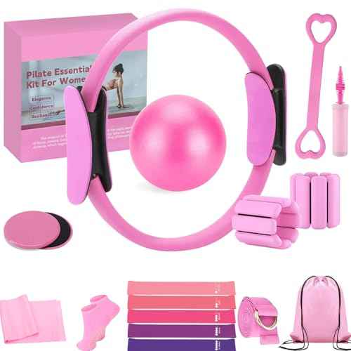 Pilates Kit for Home Workouts ? Pilates Equipment Set with Ring, Ball, Resistance Bands, Pilates Accessories, Pilates Essentials Kit for Women, Yoga & Workout Sets, Pilates Sets for Home Exercise