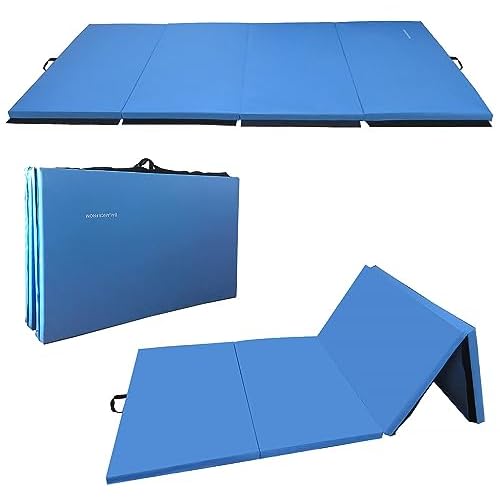 Fitvids All Purpose 4'x8'x2" Extra Thick High Density Anti Tear Gymnastics Gym Folding Exercise Aerobics Mats, Multiple Colors Available